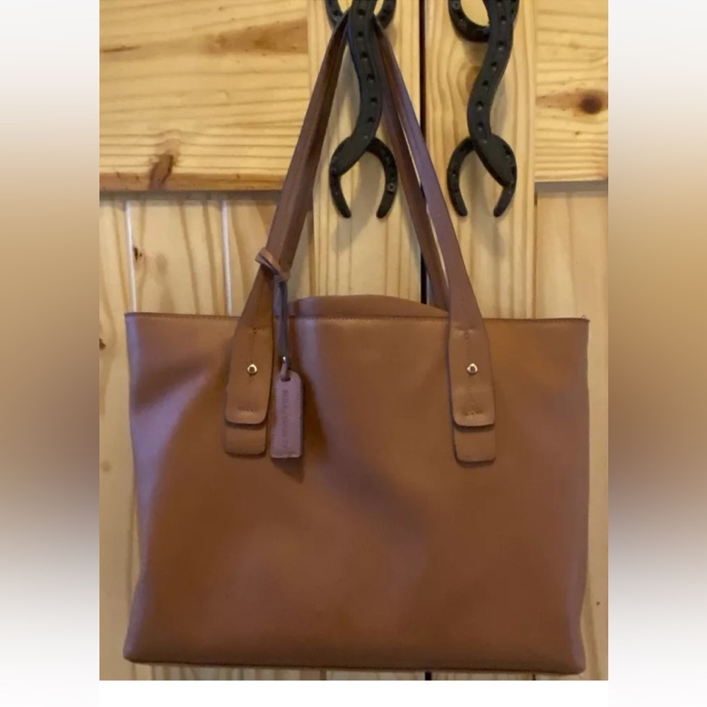 Sole Society Beryl Faux Leather Tote, Cognac